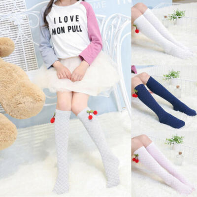 

Cherry Girl Kids Knee High Socks Stocking Cotton Baby Toddler Leg Warm Leggings