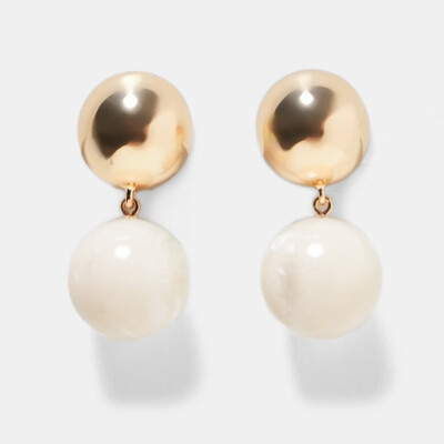 

AOTEMAN ZA Elegant Design Ball Earrings fashion Charm Simulated Pearl Maxi Statement stud Earrings for women