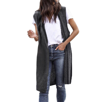 

Toponeto Womens Sleeveless Open Front Pocket Causal Lightweight Kimono Cardigan Coat