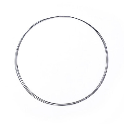 

Steel Wire Necklace Making with Staineless Steel Clasps Black 1751"445cm 03mm