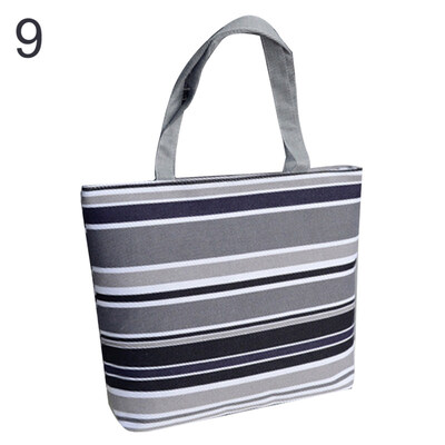 

Elephant Striped Canvas Shopping Bag Women Large Capacity Tote Shoulder Handbag