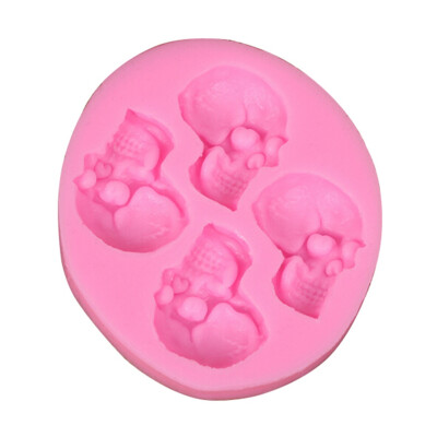 

3D Skull Head Silicone Home Party Fondant Cake Mold Chocolate Halloween Party Diy Baking Tools Charm