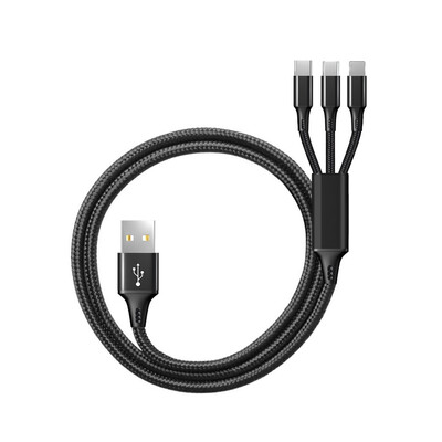 

Cwxuan 3 in 1 3A Fast Charge Cable for iPhone 8 Pin Micro USB Type-C Port Device