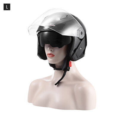 

JIEKAI JK - 512 Motorcycle Open Face Helmet Anti-UV ABS Plastic Dual Lens