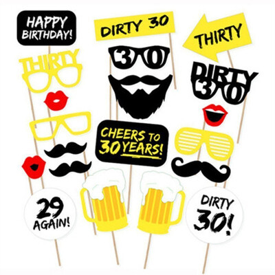 

FUNNYBUNNY DIY 20PCS Photo Booth Props Kits for Birthday Party Decorations