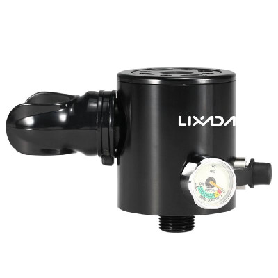 

LIXADA 05L Oxygen Cylinder Head Scuba Respirator Part Diving Regulator Breather with Gauge