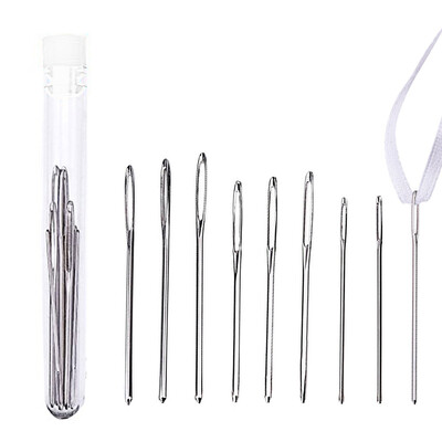 

Siaonvr 9pcs Large eye Blunt Needles Steel Yarn Knitting Needles Sewing Needles