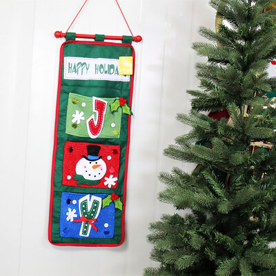 

Christmas Wall Pouch Pocket Bags Hanging Storage Xmas Adornment
