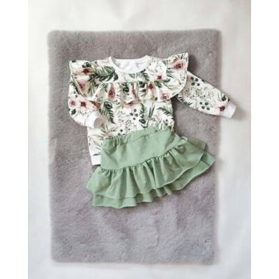 

US Cute Floral Kids Baby Girls Outfits Winter Clothes T-shirt Top Tutu Dress Set