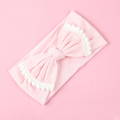 

〖Follure〗Wide Nylon Bow Ribbon with Pompom Knot Bow Nylon Head  Plus