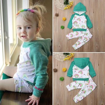 

Baby Girl Infant Clothes Hooded Tops Pants Infant Outfits Sets Tracksuit 0-3Y