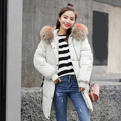 

Roseonmyhand Women Winter Warm Coat Faux Fur Hooded Thick Warm Slim Jacket Long Overcoat