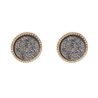 

Women Ethnic Style Retro Simple Exquisite Crystal Geometric Carving Pattern Jewelry Stud Earrings aretes de mujer oorbellen