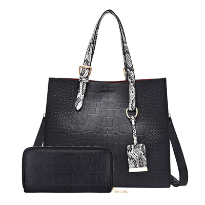 

Tailored Women Fashion Alligator Bag High Capacity Handbag Messenger Shoulder Bag 2Pcs
