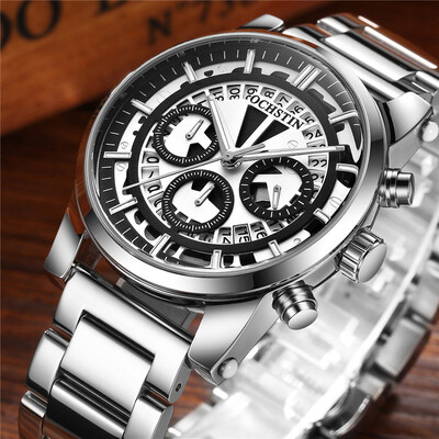 

Augustus new foreign trade watches mens quartz watch trend hollow three-pin luminous waterproof watch mens watch