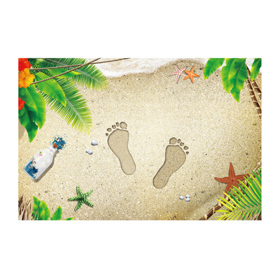 

〖Follure〗3D Beach Footprints Floor Stickers Creative Doormat Decoration