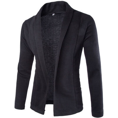 

SUNSIOM Mens Casual Slim Fit No Button Suit Blazer Business Work Coat Jacket Outwear