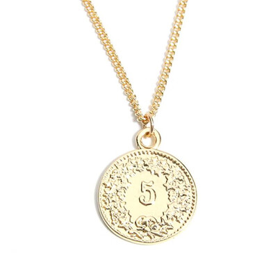 

Vintage Multi Layered Women Coin Necklace Choker Silver Gold Jesus Moon Rose Flower Pendant Necklace Long Chain Collier Jewelry
