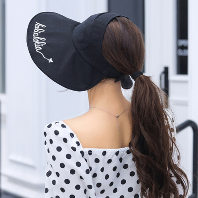 

Sunshade cap woman summer tide Korean version 100 sunscreen cap big edge UV protection solar cap anti-ultraviolet empty top hat