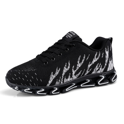 

Mens shoes sports black mesh breathable flying woven trend