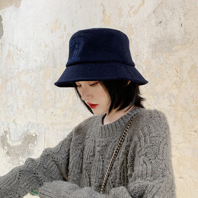 

Fishermans hat basin cap autumn-winter Korean version of Dome-top woolen hat
