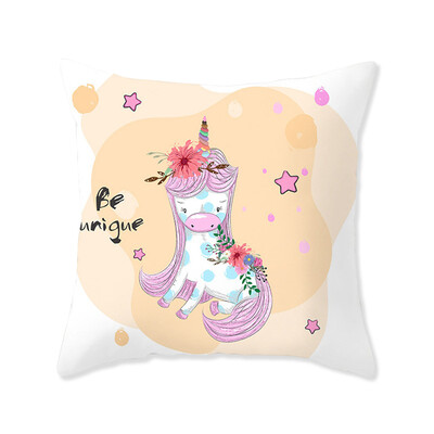 

Unicorn Pillow Case Mermaid Flamingo Sika Deer Penguin Elephant Cartoon Printed Pillow Cover
