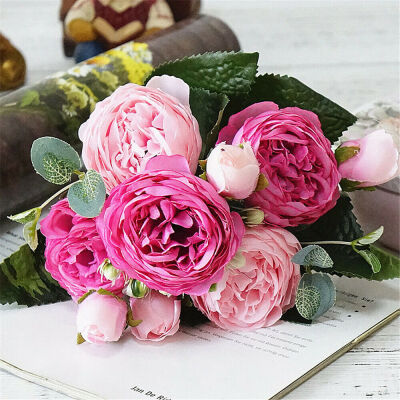

1 Bouquet Artificial Fake Rose Silk Flower Bridal Hydrangea Wedding Party Décor