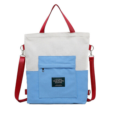 

Fashion Women Dual Color Large Canvas Crossbody Shoulder Shopping Bag Handbag