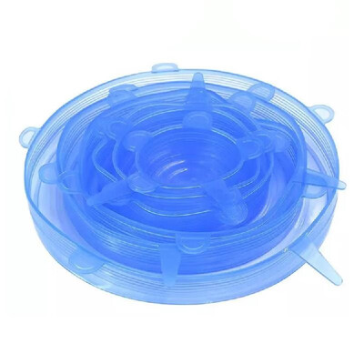 

6Pcs Reusable Silicone Stretch Lids Wrap Bowl Seal Cover Kitchen Food Storage
