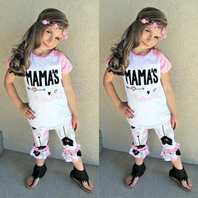 

Children Baby Girls Kid MAMA Top T-shirt Pants Leggings Outfit Set Clothes 0-5Y