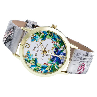 

Ladies Girls Female Clock Christmas Quartz-watch Top Brand Santa Claus Cartoon Watch Women Montre Femme Relogio Feminino &Ff