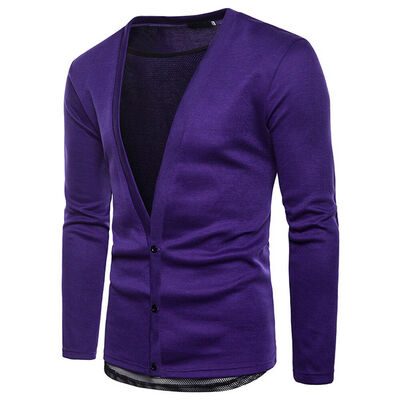 

Fashion Mens V Neck Cardigan Knitted Plain Button Designer Jumper Sweater Top