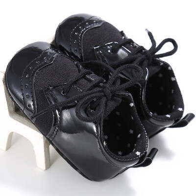 

0-18M Style Kids Boys Girls PU Material First Walker Shoe Baby Fashion Color Patch Non-slip Shoes P1