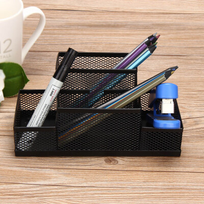 

Siaonvr Metal Mesh Office Pen Pencils Holder Desk Stationery Storage Organizer Box Black