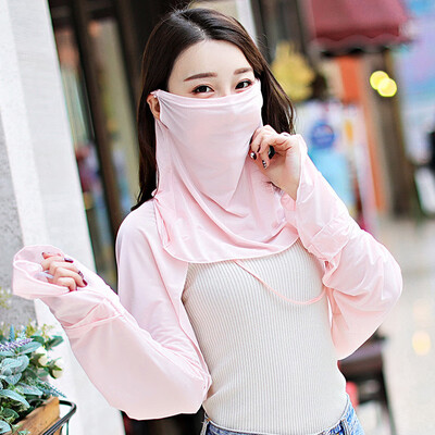 

2019 new spring&summer cycling trip sunscreen womens neck mask solid-colored ice silk sunscreen shawl cloak