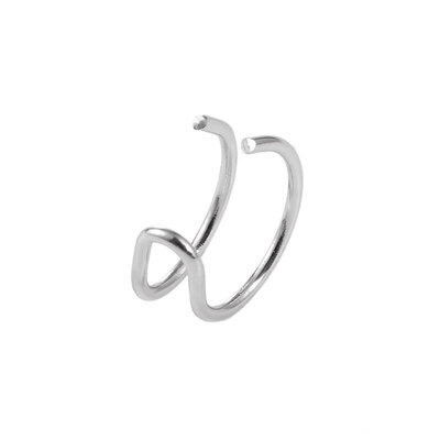 

Aretes de mujer modernos 2018 new design double C cartilage ear clip fashion jewelry Korean earrings for women