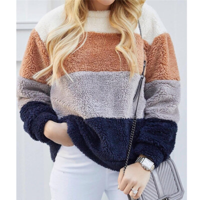 

Gobestart Womens Long Sleeve Splcing Color Sweatshirt Pullover Tops Blouse