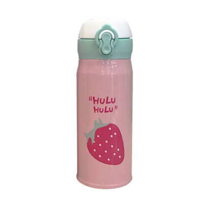 

1PC 350450ML Fruit Jump Cover Stainless Steel Mug Student Portable Cute Children Women Kettle Thermos Bottle School Beker