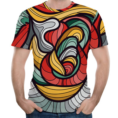 

MenS Funny 3D Floral Print T-shirt Short Sleeve Summer Casual Graphic Tee Tops