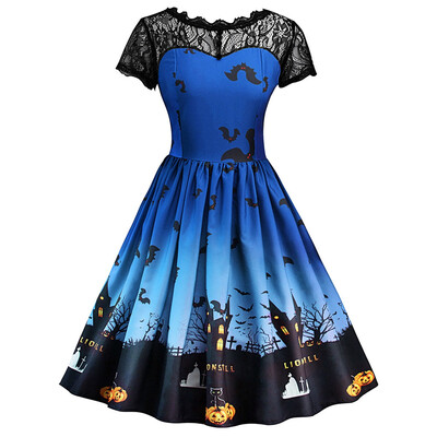 

Halloween Vintage Lace Insert Pin Up Dress