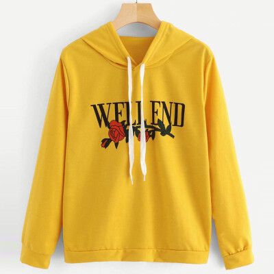 

Starmoon Womens Autumn Loose Long-Sleeved Printed Hooded Sweatshirt Guard