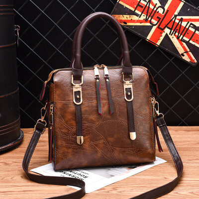 

2019 spring PU leather Europe&America big bag shoulder bag simple handbag diagonal bag fashion handbag