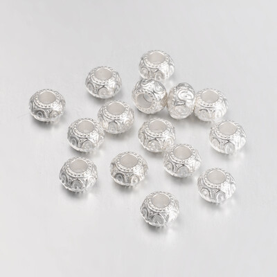 

Alloy European Beads Rondelle Silver 10x657mm Hole 3mm