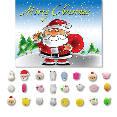 

Gotoamei 24PC Christmas Toys Mini Cute Squeeze Funny Toy Soft Stress Relief Toy DIY Decor