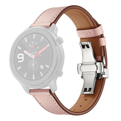 

〖Follure〗Butterfly Buckle Leather Wrist Watch Strap Band For AMAZFIT GTR Watch 47mm SL