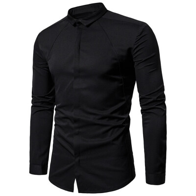 

Turndown Collar Covered Button Shirt