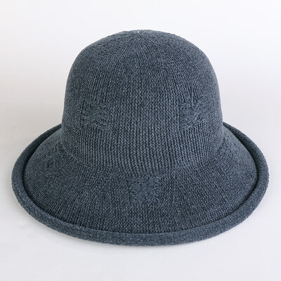 

Winter&winter womens Korea Korean knit corduroy cap edge fish cap casual pure pure color hat