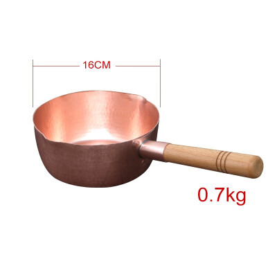 

Copper snow pan milk pot instant noodles pot fruit pulp pot Japanese style food supplement cooker induction cooker wooden handle s