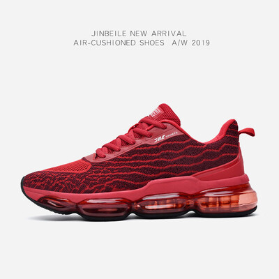 

Full palm cushion sports shoes mens breathable flying woven running shoes non-slip shock absorption fitness shoes