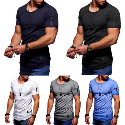 

Men´s Slim Fit O Neck Short Sleeve Muscle Tee T-shirt Casual Tops Summer Blouse